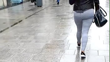 Preview 1 of Big Real Jugs Milf - Blonde Chav Pawg Candid,  Big Jiggly Ass - Slo Mo