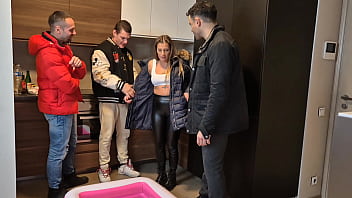 Preview 2 of Eye Medicine - Silvia Dellai 3 on 1 INTENSE non-stop Double Anal &amp_ 3 times piss in mouth,  Cum swallowing