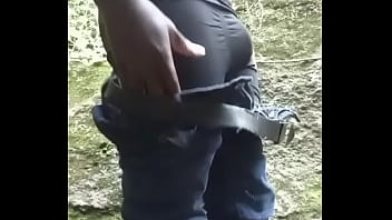 Preview 1 of Wifes In Group Sexs - Naughty boy jerking off in the woods and shooting a load