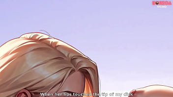 Preview 3 of Emma Light - futa shemale on female stepsister - Blowjob on public beach full of people (3D/Hentai/Animate/ASMR)