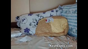 Preview 1 of Fuddi Sucking Sex Vedoo - Tired brunette skinny texting with dildo in pussy