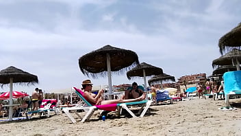 Preview 3 of Oh Shit Talk - Brunette with huge tits on the beach - part 1