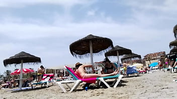Preview 4 of Oh Shit Talk - Brunette with huge tits on the beach - part 1