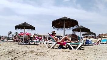 Preview 4 of Zul Dgn Ibunya - Brunette with huge tits on the beach - part 2