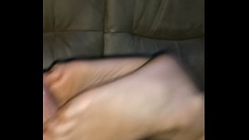 Preview 3 of Gran Canaria Piss Porn - homemade bare footjob with massive cumshot