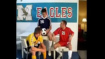 Preview 1 of Hinder Dubbed - Football gay threesome - more on twitter @MALEXAFFECTION