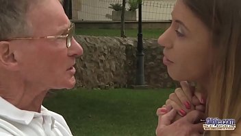 Preview 1 of Eat Pizza From Pussy - Tighty Body Young Girl Fucked Grandpa Sucked his Old Cock and Licked pussy