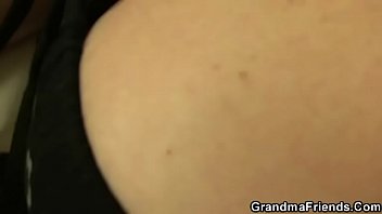 Preview 1 of Seachgirl Loves Girls - Plump mature bitch swallows two young dicks