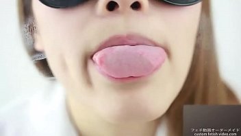Preview 2 of Busty Girl With Stocking - Saliva Fetish Women deep kisses on glass