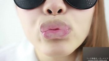 Preview 1 of Busty Girl With Stocking - Saliva Fetish Women deep kisses on glass