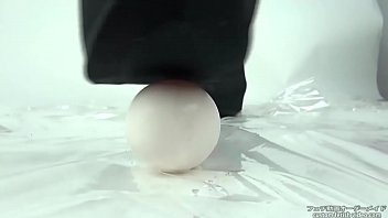 Preview 3 of Small Pantie Hose Pic - Barefoot foodcrush Girl crush a raw egg