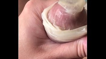 Preview 4 of Www 2050sex Com - Jizzing into a condom after five days in chastity