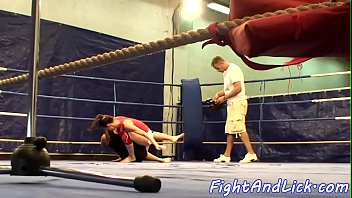 Preview 2 of Piss Amat Re - Les babes spanking and gaping while wrestling