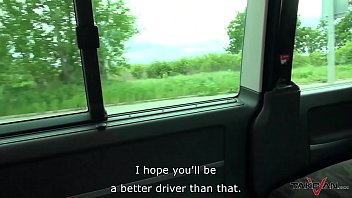 Preview 1 of Anderstal Gay - Busty running brunette convinced to come in van where fucked by horny stranger