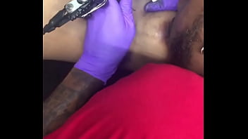 Preview 4 of Jappanise School Girls - Horny tattoo artist multi-tasking sucking client&#039_s nipples