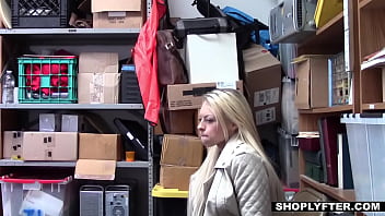 Preview 1 of Monica Just Right For Me - Shoplifting makes teen fuck the security guy in his office