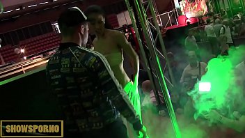 Preview 1 of Mame Blade Xxx - Slim brunette fucking on stage