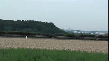 Preview 1 of Pragnant Lady Fuck 4gayes - Extreme public sex with petite and 2 guys with big dicks by highway