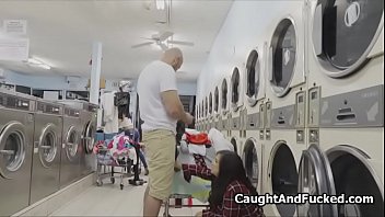 Preview 3 of Mom Hairy Xxx Son - Fucking busty teen at laundromat