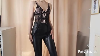 Preview 1 of Ssxxy Cut - Sexy Housewife in Leather let me Epic Cum and Rub on Leather Pants - Trailer