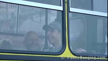 Preview 4 of Hand Pusinge - Amazing extreme sex in a public bus in front of the passengers with cum on face