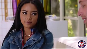 Preview 1 of Lesbian Girl Hard - African petite Maya Bijou talks to her friend and sucks his huge cock