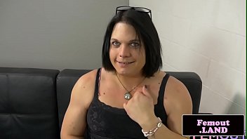 Preview 2 of Bljpabpzi - Chubby trap dildoing her ass in solo action