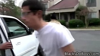 Preview 1 of Redhead Fucking Bbc - Cock hungry white dude Nate Richards takes on two huge hard black cocks