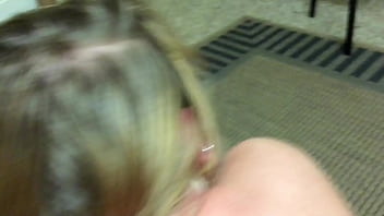 Preview 2 of Grrllfarst Time Shild Brocken - Skinny Employee fuckt on floor breakroom ,  BOSS gives her Double cumshot in eyes