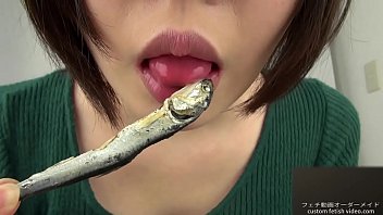 Preview 2 of Pornoxo Granny Orgy - Woman eating fish in erotic