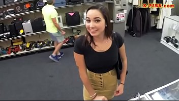 Preview 1 of Fucks Him Stapon - Busty coed gets banged by pawn keeper