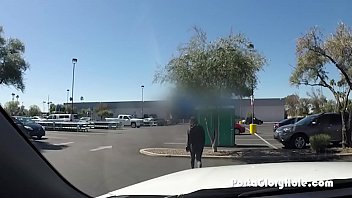 Preview 1 of Allebony Dick Anal - Walmart slut sucks strangers cock in parking lot gloryhole