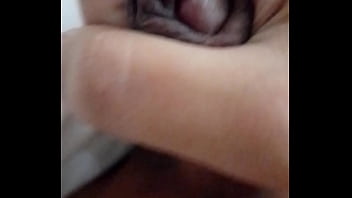 Preview 1 of Sani Saxx - Jacking off my uncircumcised cock,  closeup,  leaking a little precum droplet at the end. July 11,  2024.