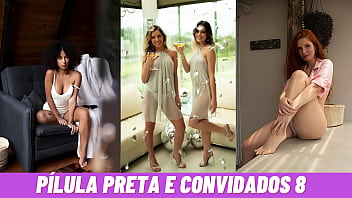 Preview 4 of Mistress Watches Guy Jerk - P&iacute_lula preta e convidados 8