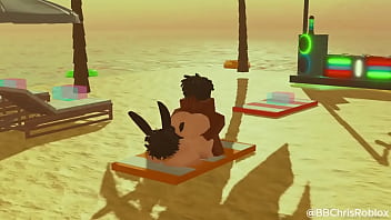 Preview 2 of Inceste Forc - Black bull fucking femboy bunny in roblox. (spanish sub)