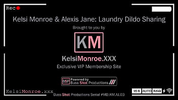 Preview 1 of Eden Wells And Sinn Sage - KM.AJ.03 Kelsi Monroe &amp_ Alexis Jane Laundry Dildo Sharing KelsiMonroe.XXX