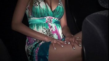 Preview 1 of Beautiful Philippines Girl Sex - Tall hottie Kitty Jane undresses in the car on the way to a public sex gang bang