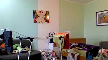 Preview 1 of Dance Room - Housewife Does Her Chores Naked