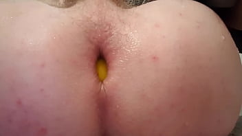 Preview 2 of Doubl Pntrat - I play with a 3 inch Yellow ball in my ass...