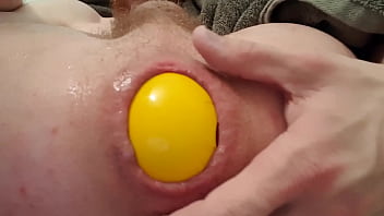 Preview 3 of Doubl Pntrat - I play with a 3 inch Yellow ball in my ass...