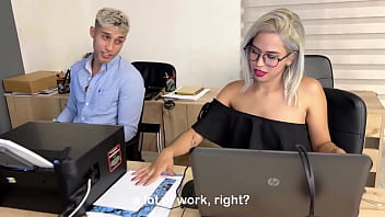 Preview 1 of Balck Foot - Hot secretary fucks her co-worker in the office and cums all over his glasses - Milan Rodriguez