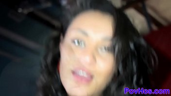 Preview 2 of Girls Ware Night Dress - Teenage latina gives blowjob pov