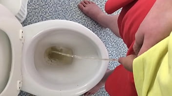 Preview 3 of Hippie Orgy - Pissing in the toilet