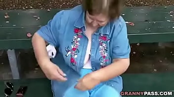 Preview 2 of Sexy Blonde Mmmf - Granny Flashing In Public