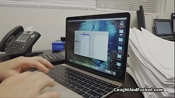 Preview 1 of Mom And Two Boys Xxxxcom - Nerd catches perky secretary fingering