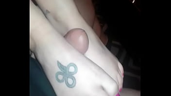 Preview 4 of Yes Wide - My Tifany giving sexy footjob till i cum all over her feet