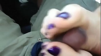 Preview 4 of Compilation Jizz Addicted - Erin Duval Car Footjob