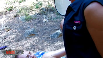 Preview 4 of Sunny Leon Fuel - Metis black babe fucked hard in the woods