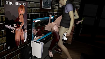 Preview 2 of 4 Boys And Sister - Reverse Isekai Sex with the Elf From the Videogame