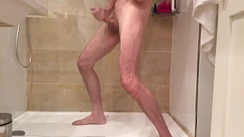 Preview 4 of Best Double Penetrationl Teen - Shower wank using glass screen